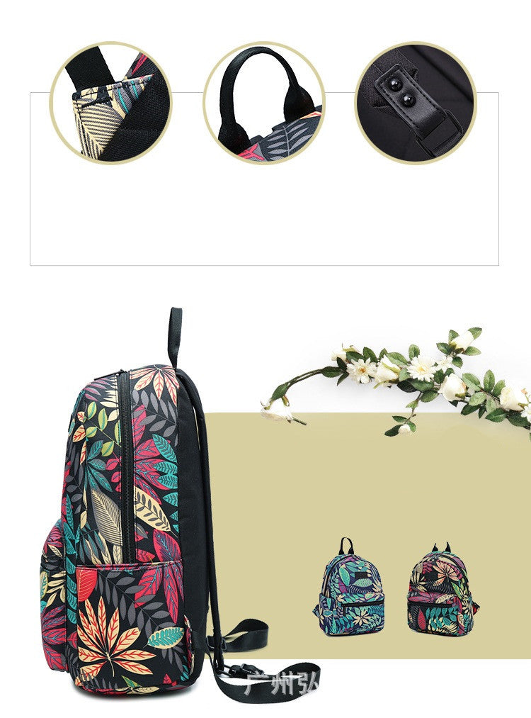 Printed Nylon Waterproof Backpack