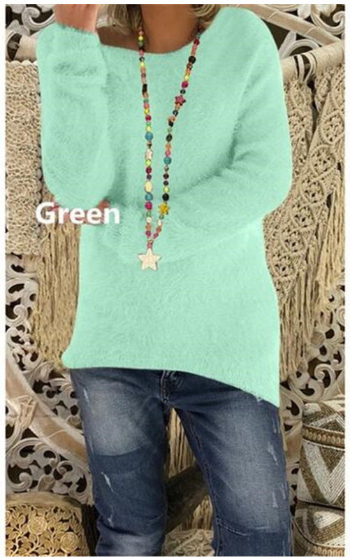 Solid Color Autumn And Winter Women's Long-sleeved Loose Sweater