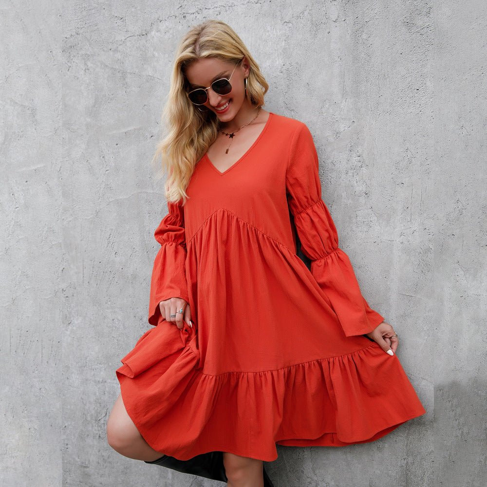 Large Swing Ruffle Dress Women