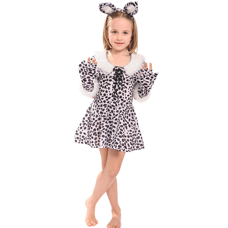 Children's white leopard costume