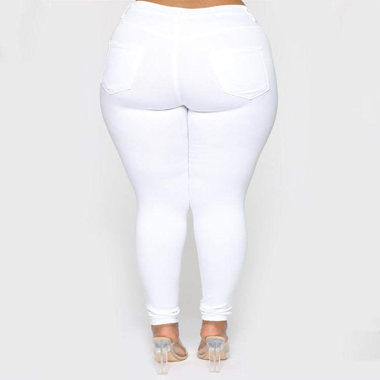 White Plus Size Skinny Jeans