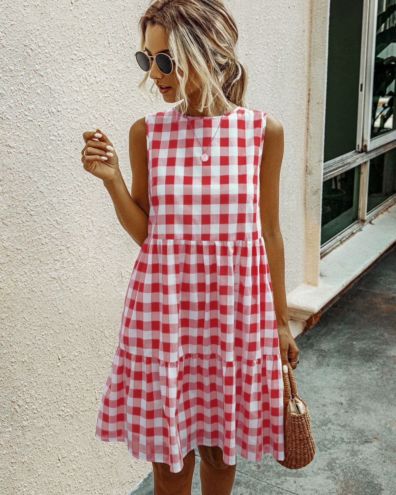 Lady's checkered Dresses