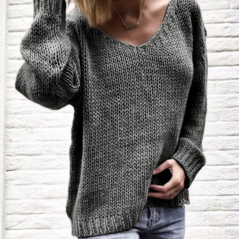 V-neck loose sweater