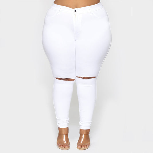 White Plus Size Skinny Jeans