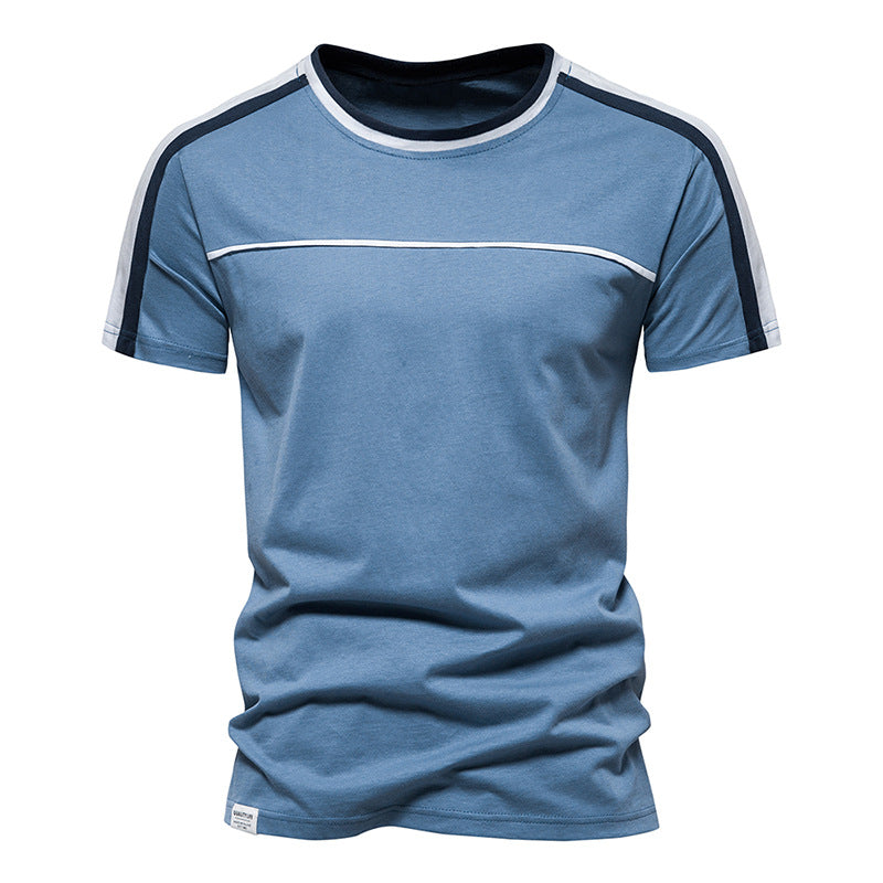 New Cotton Men's Sports Round Neck Short Sleeve T-shirt