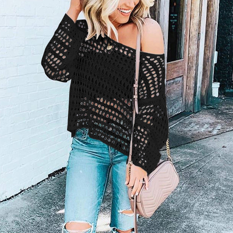 Mesh sweater blouse