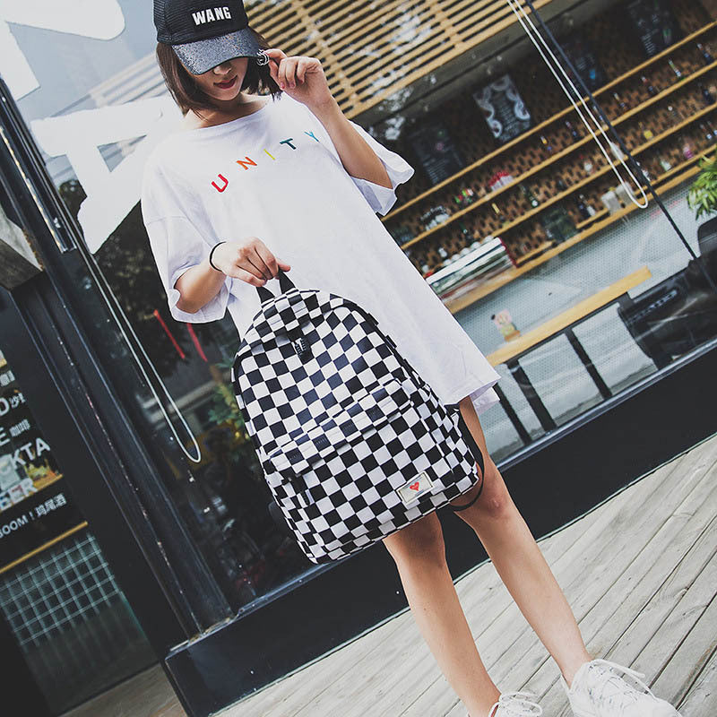 High School Student checkered Backpack