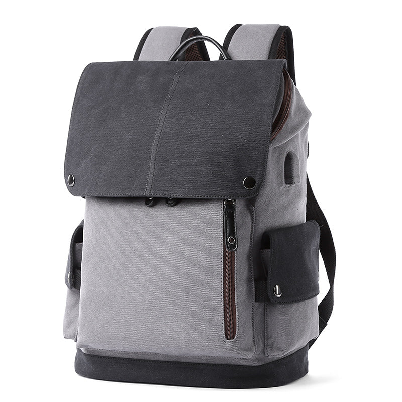 Canvas Men's Large Capacity Student Backpack