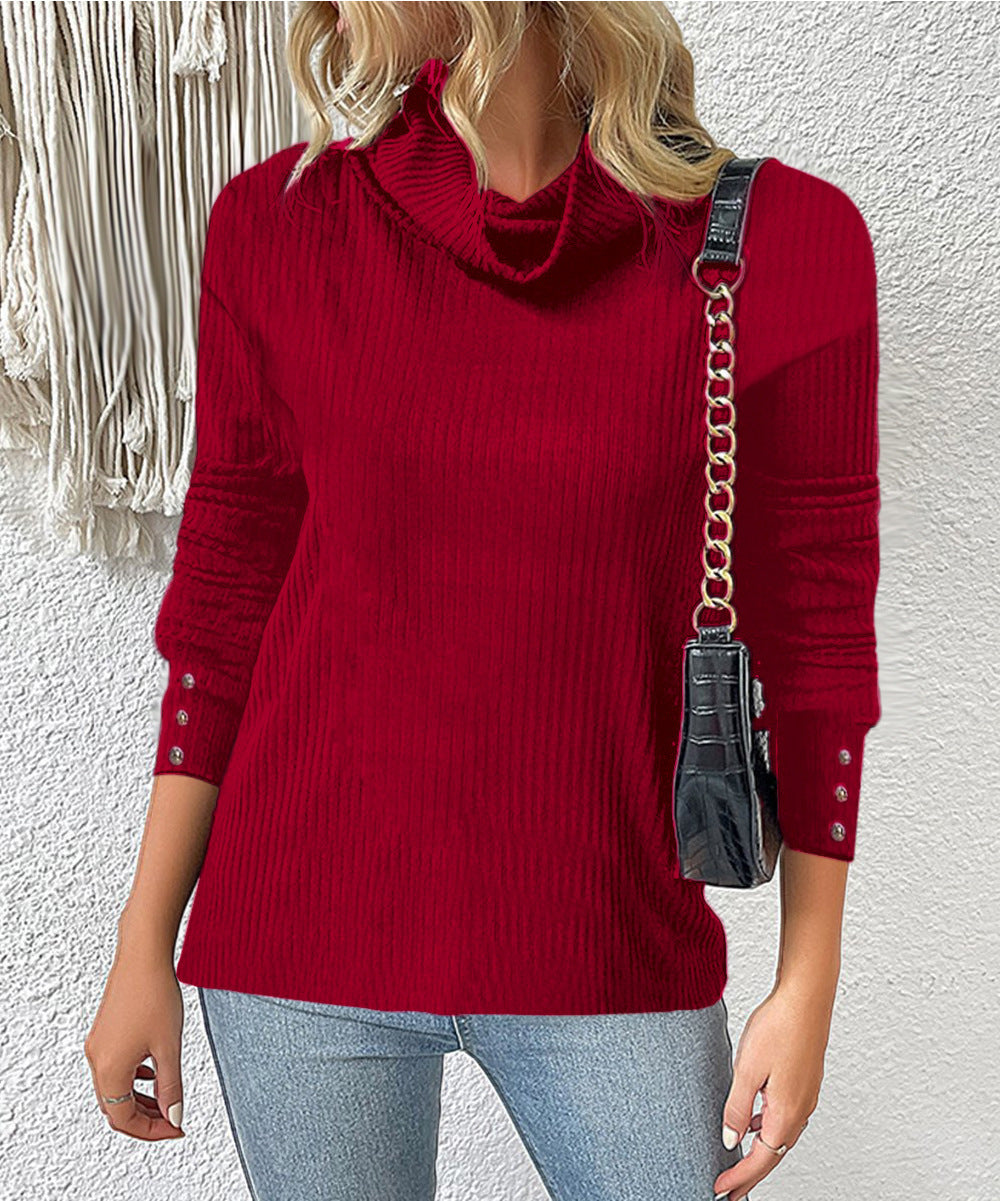 Women's Sweater Style Turtleneck Knitted Sweater