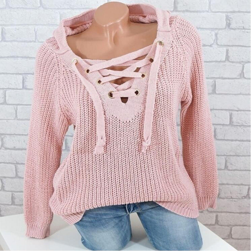 Ladies Lace-up Sweater