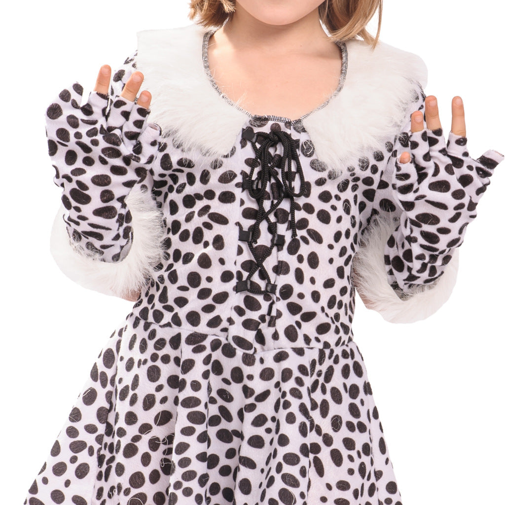 Children's white leopard costume