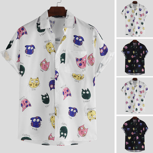 Men shirts Print with cats