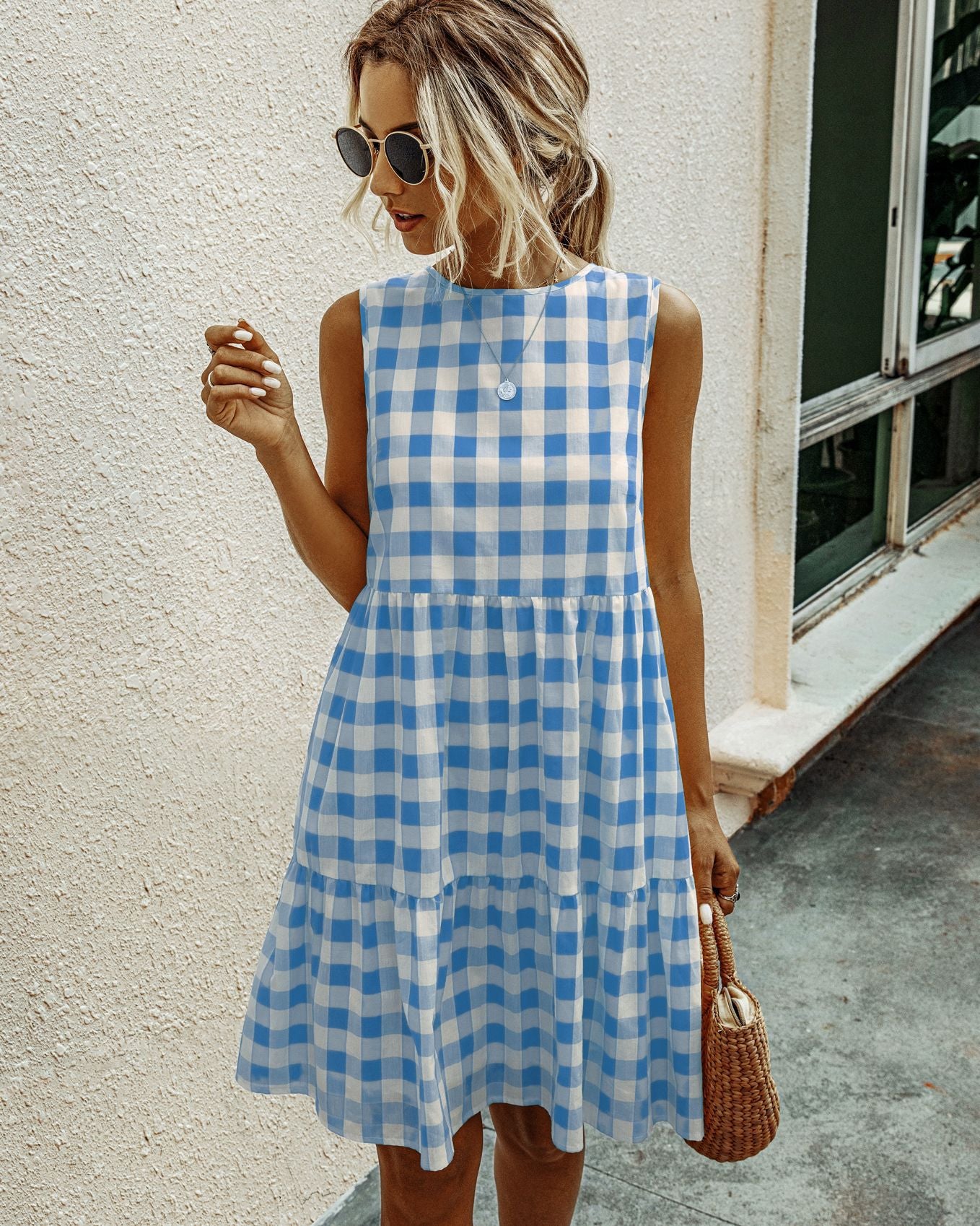 Lady's checkered Dresses