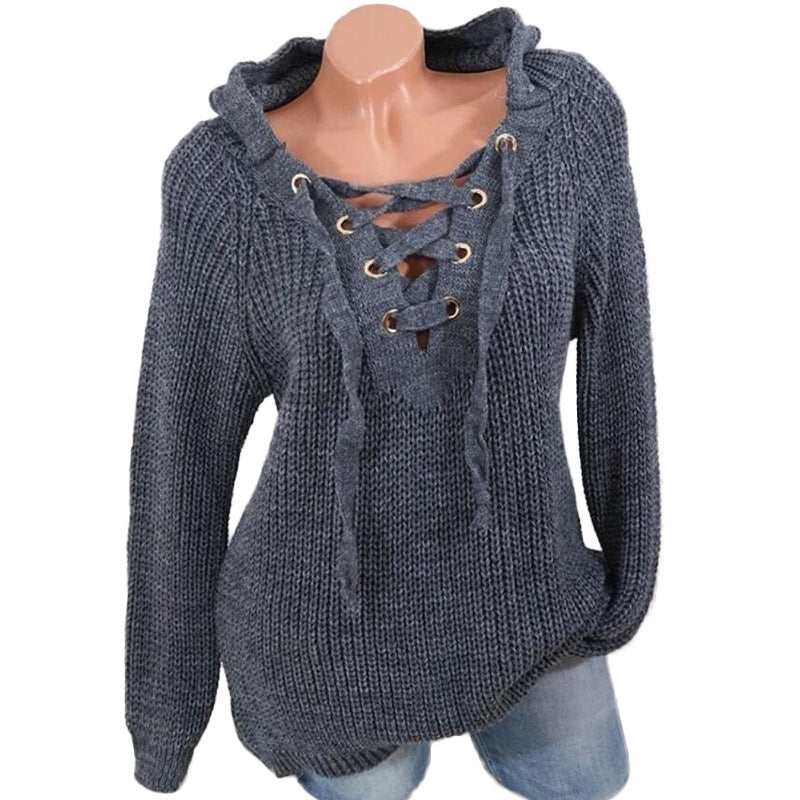 Ladies Lace-up Sweater