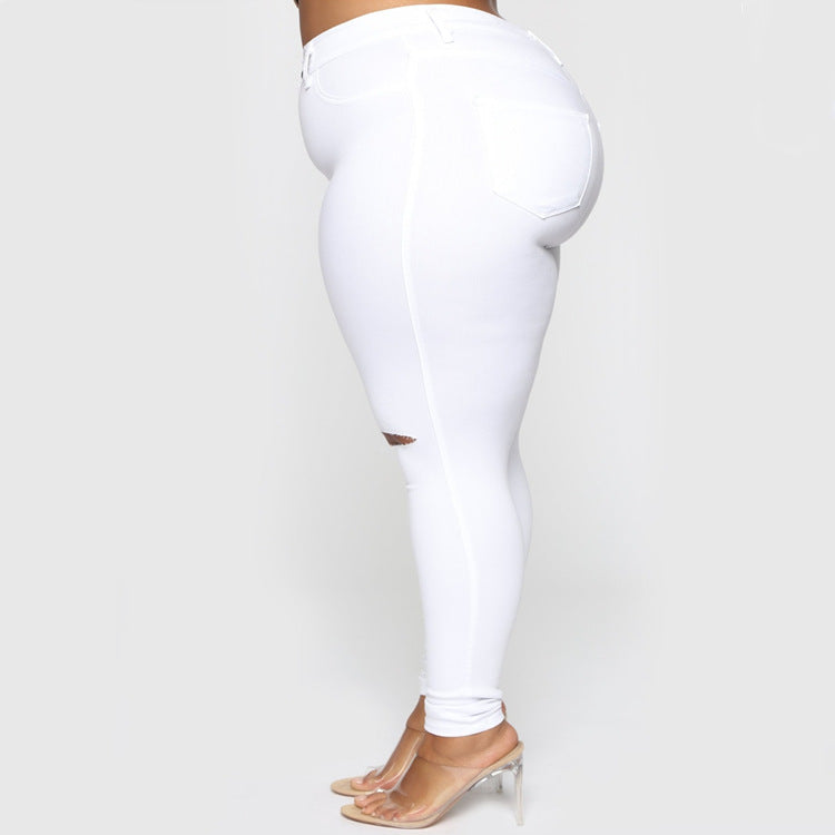 White Plus Size Skinny Jeans