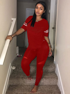 Women Tracksuit Short Sleeve T Shirt + Pants