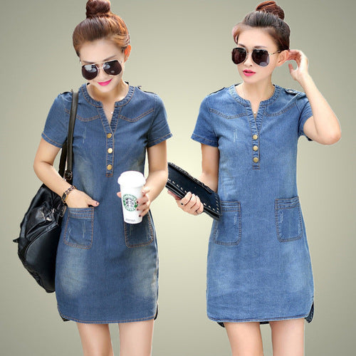 ladies denim dress plus size included