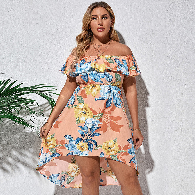 Plus Size Women's flower Print Dress