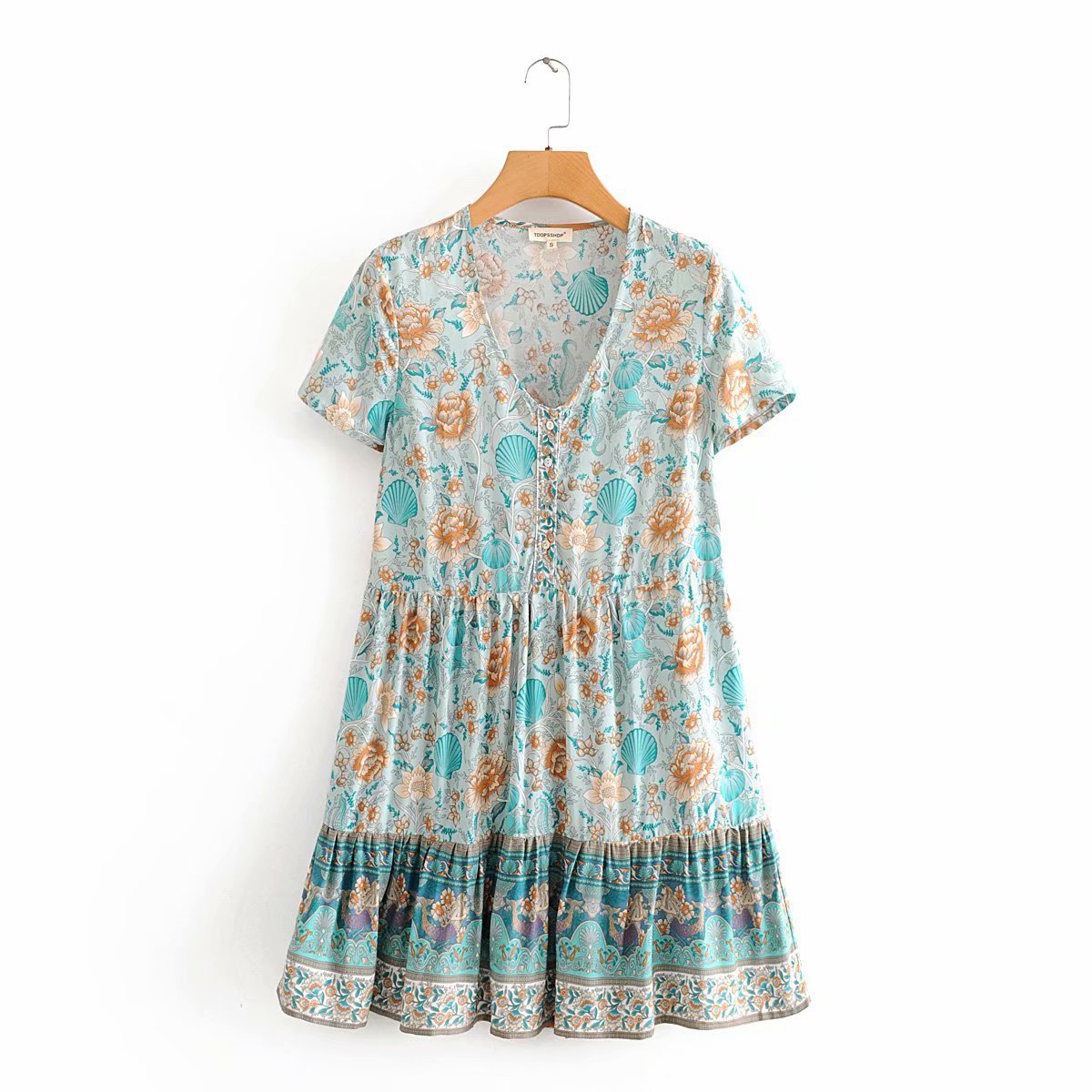 Printed V-neck dress