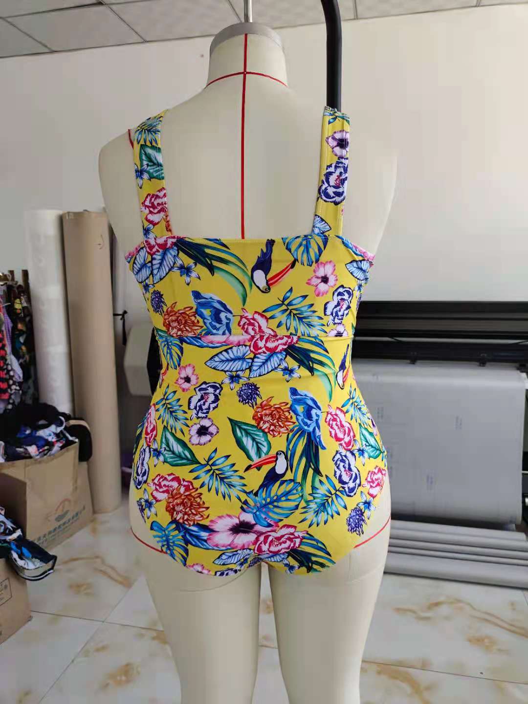 Ethnic Print Plus Size Swimsuit