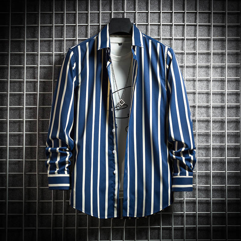 Men's Slim Long-sleeved striped Shirt