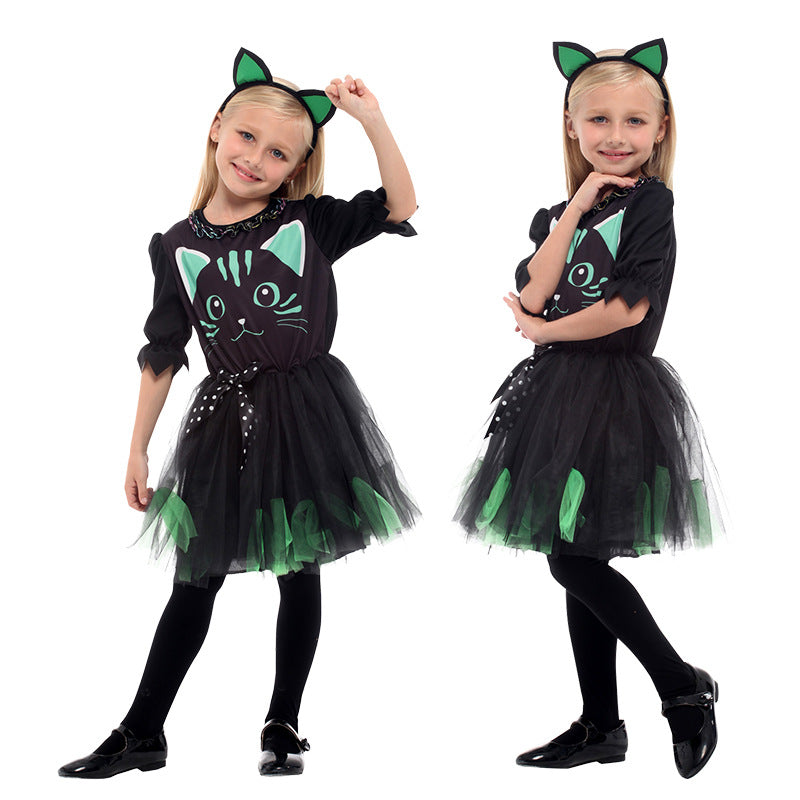 Children's Black Cat Dress Costume