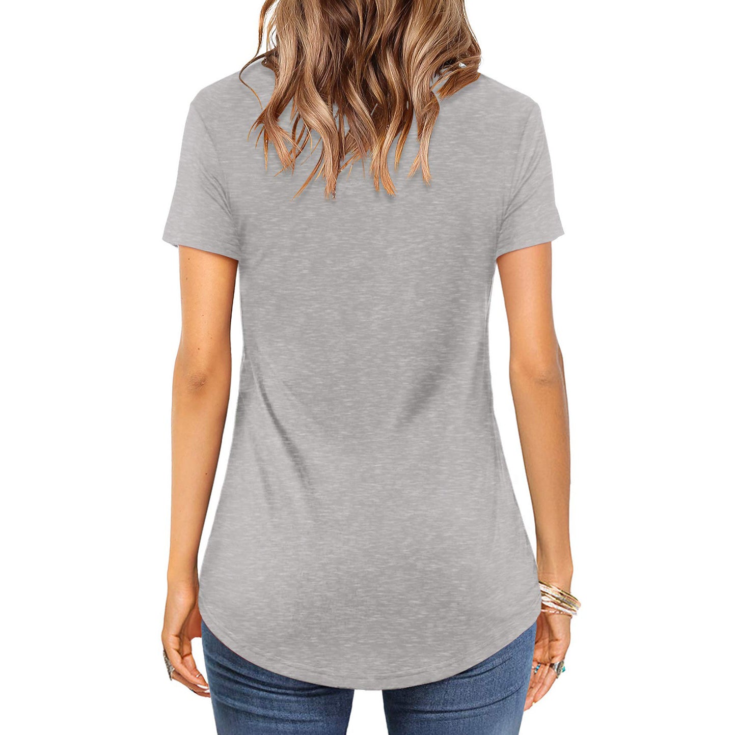 Front Cross VNeck Short Sleeve T-Shirt for Women