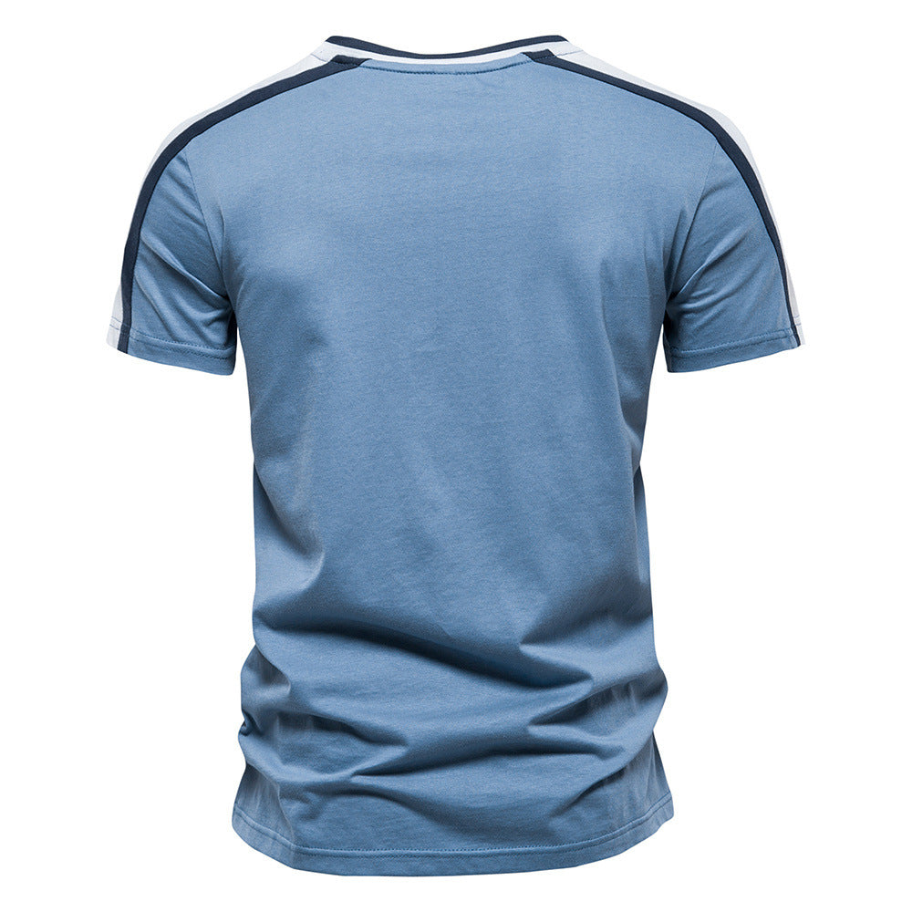 New Cotton Men's Sports Round Neck Short Sleeve T-shirt