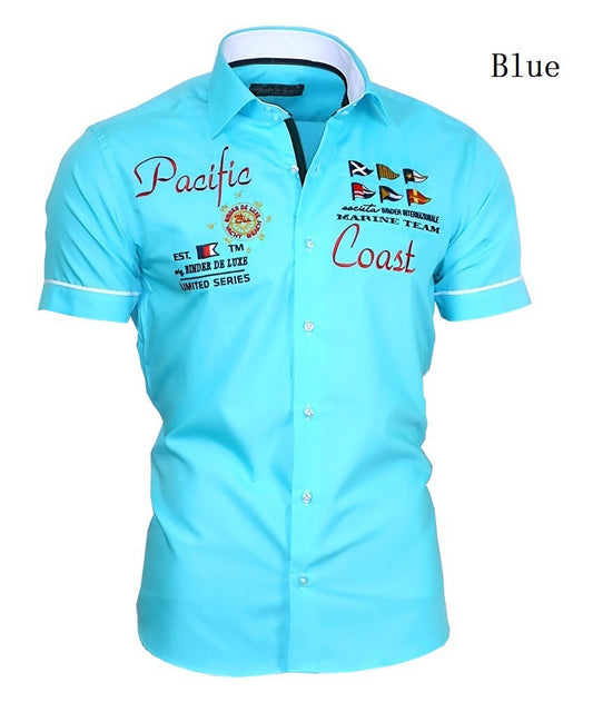 Men's Short-sleeved Shirt Printed Polo Shirt