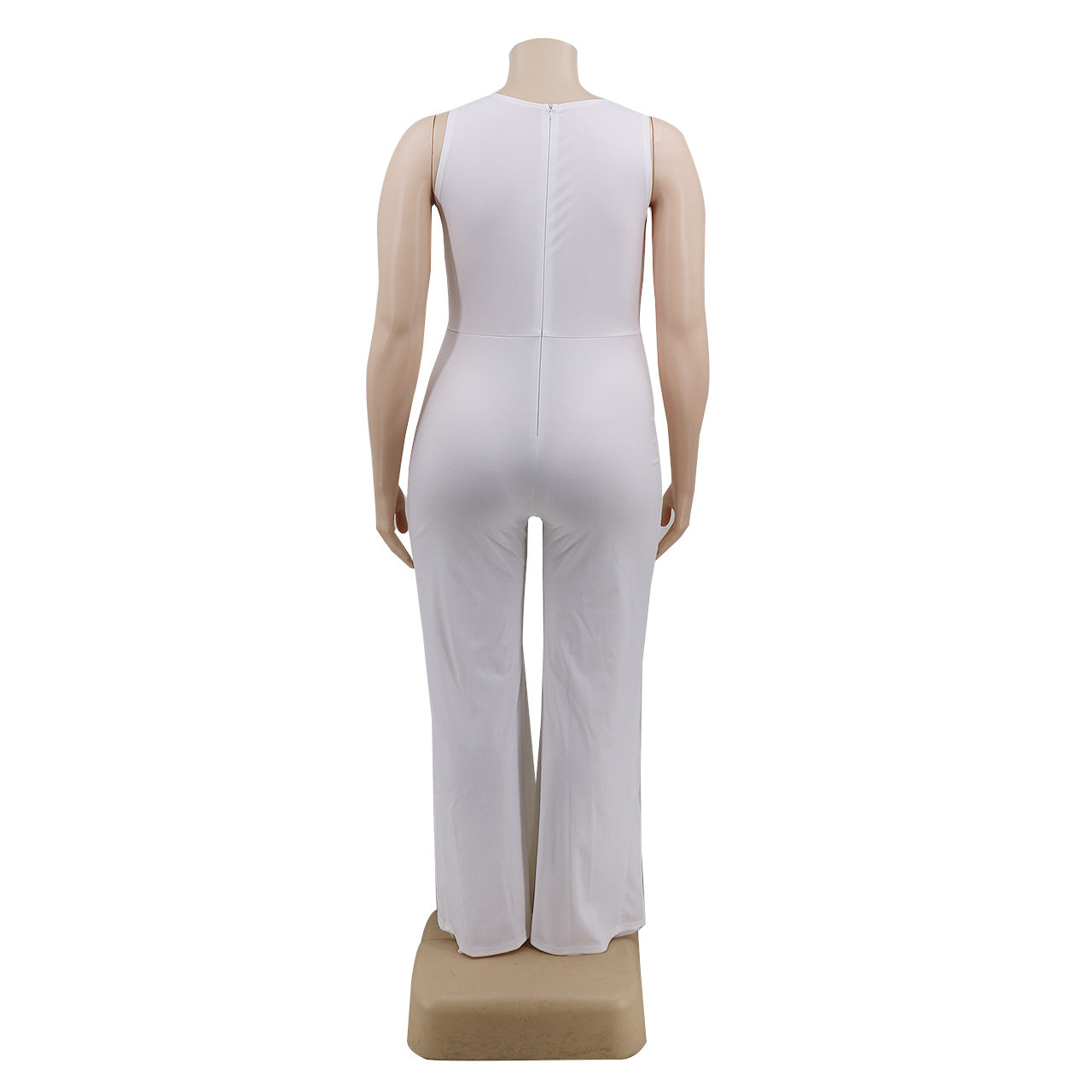 Plus Size Jumpsuit with Shear Cut-out Legs