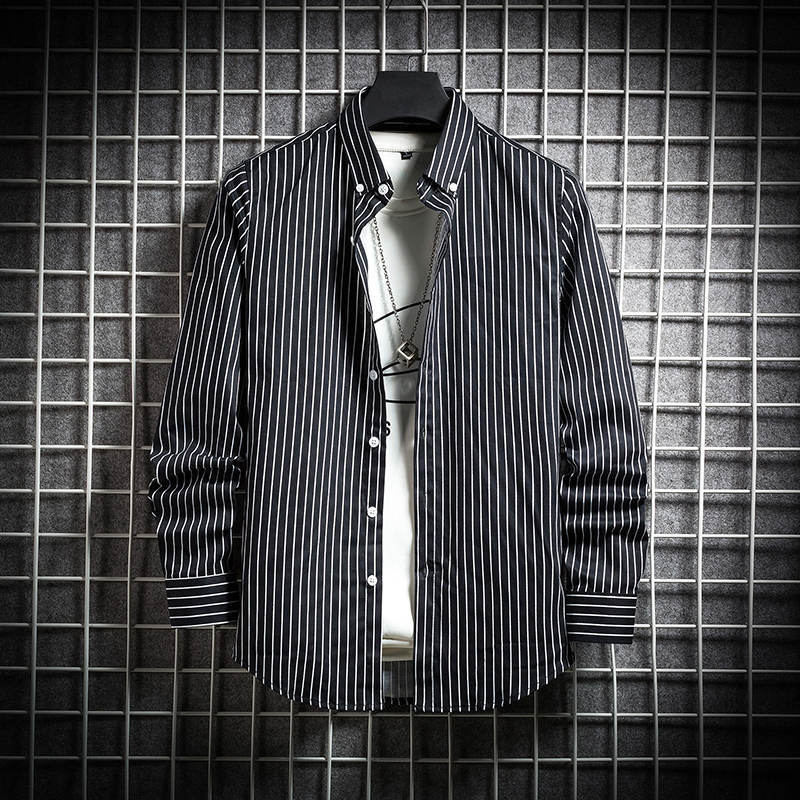 Men's Slim Long-sleeved striped Shirt