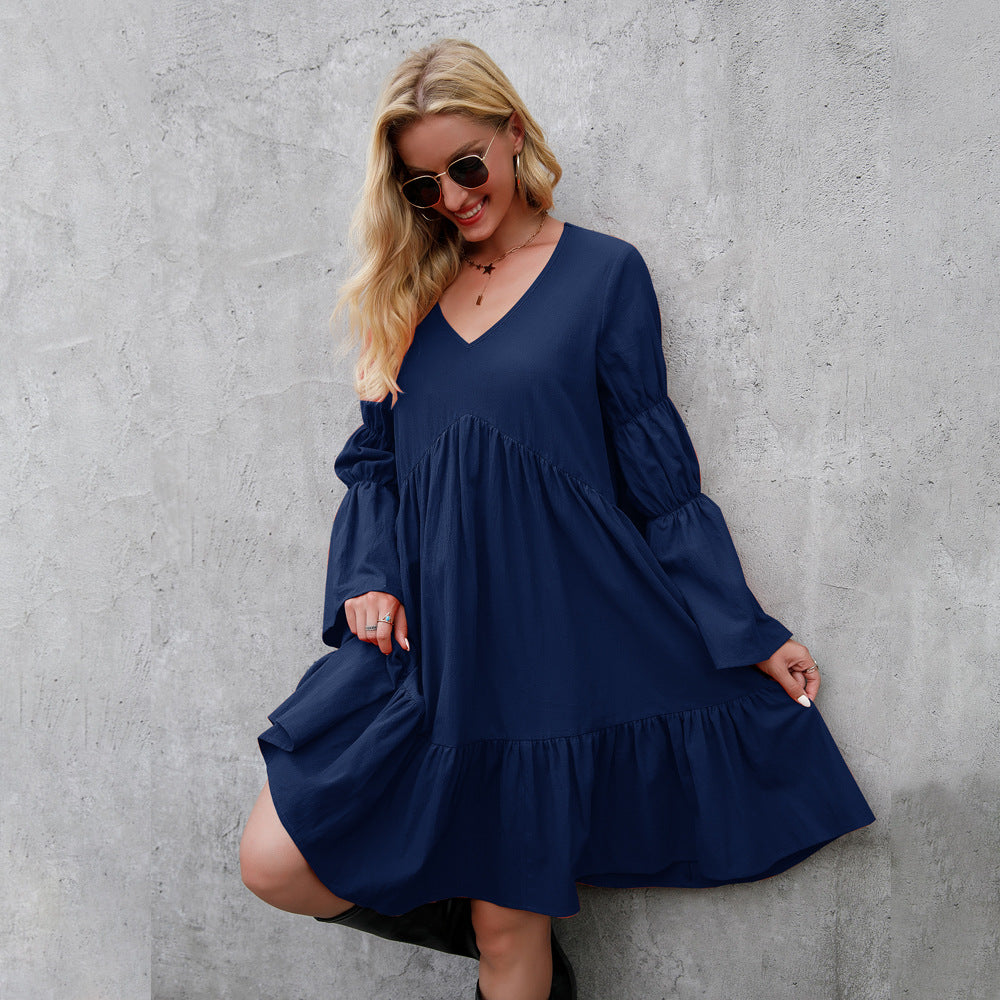 Large Swing Ruffle Dress Women