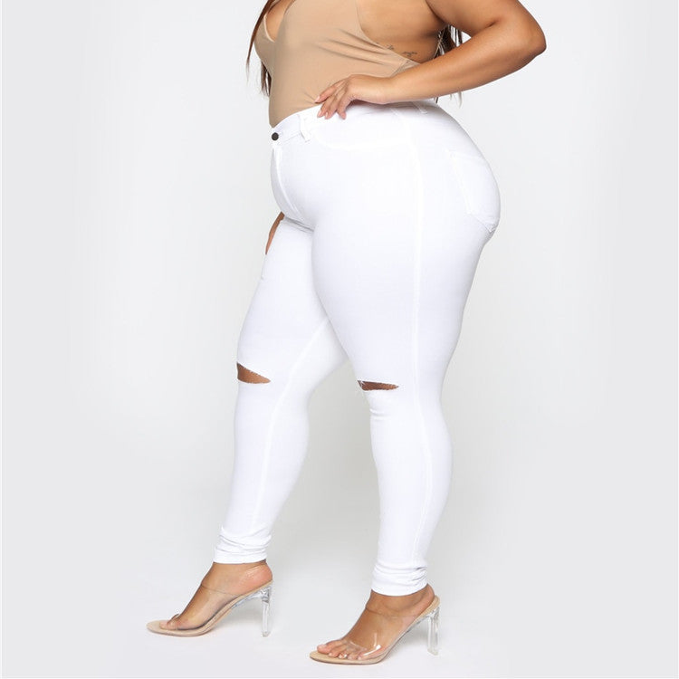 White Plus Size Skinny Jeans