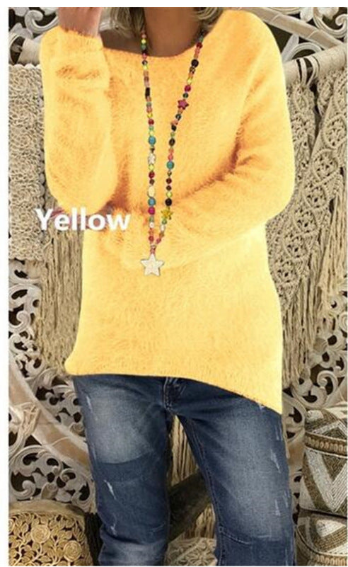 Solid Color Autumn And Winter Women's Long-sleeved Loose Sweater