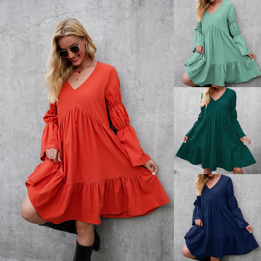 Large Swing Ruffle Dress Women