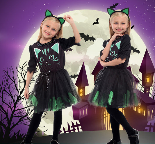 Children's Black Cat Dress Costume