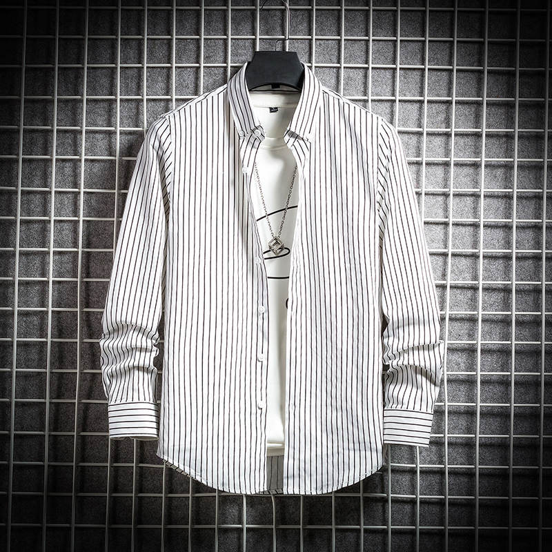 Men's Slim Long-sleeved striped Shirt