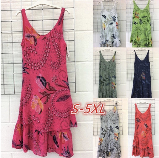 Plus Size Women's Vintage Print Dress