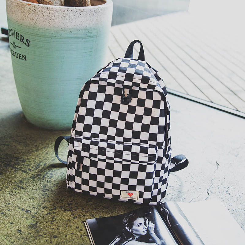 High School Student checkered Backpack