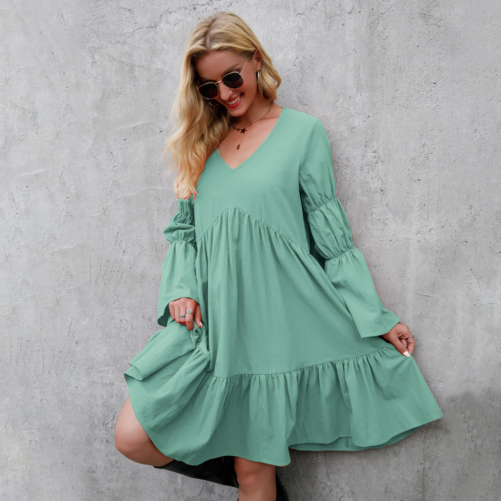 Large Swing Ruffle Dress Women