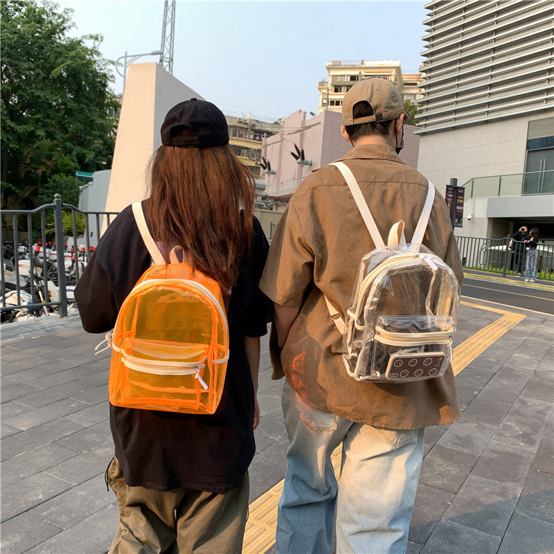 Transparent Light-up Plastic Backpack for school