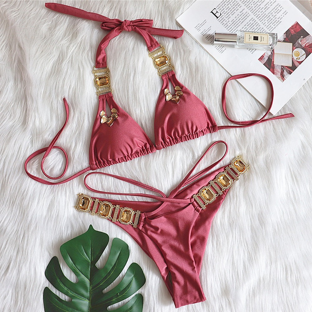 Buckled lace-up Bikini