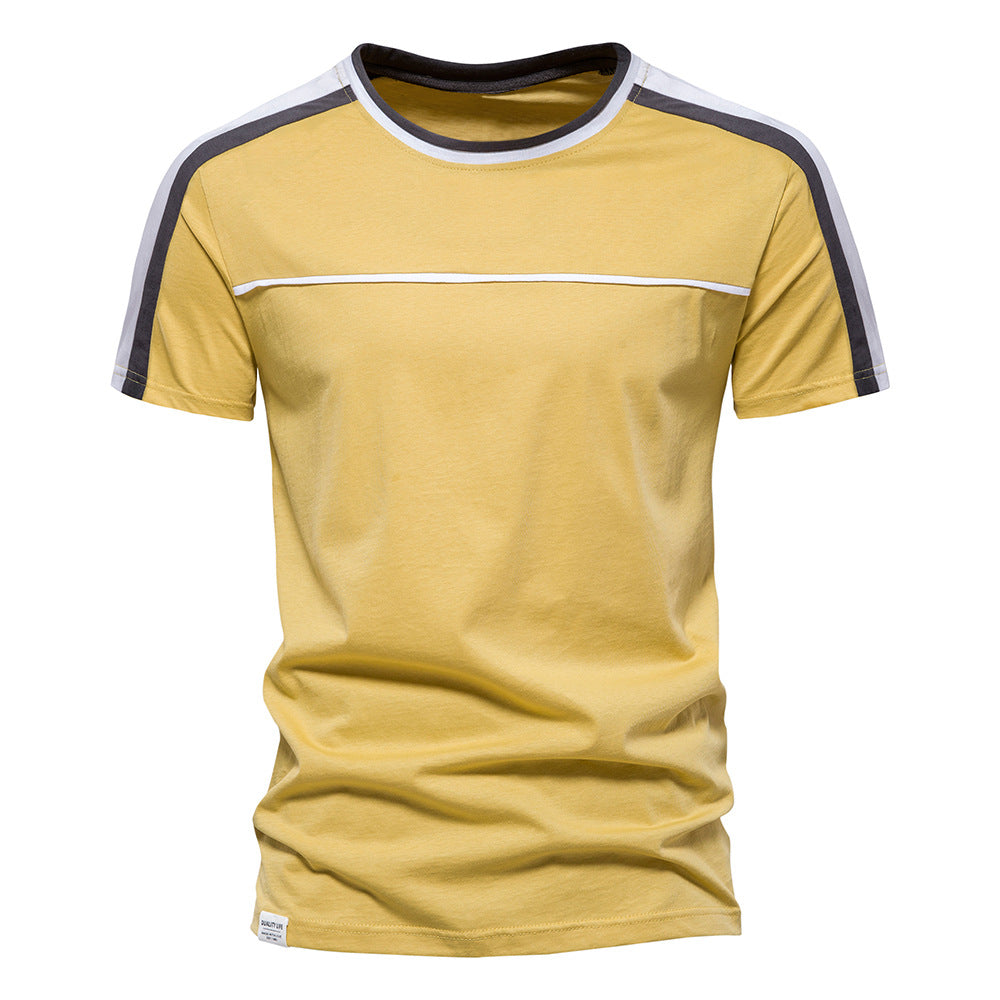 New Cotton Men's Sports Round Neck Short Sleeve T-shirt