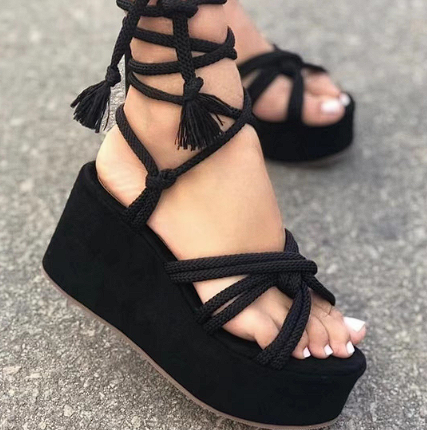 Lace-up Women Wedges Sandals