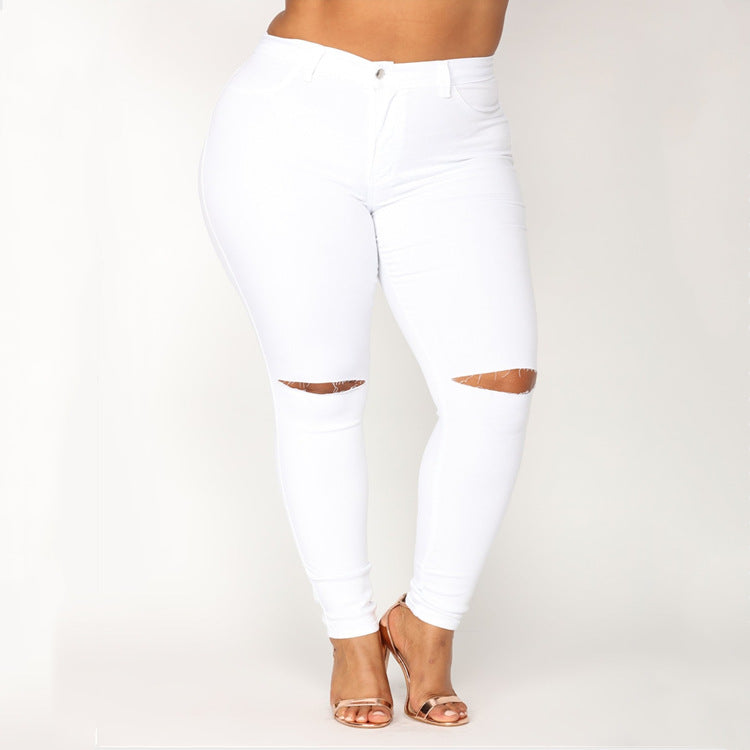 White Plus Size Skinny Jeans