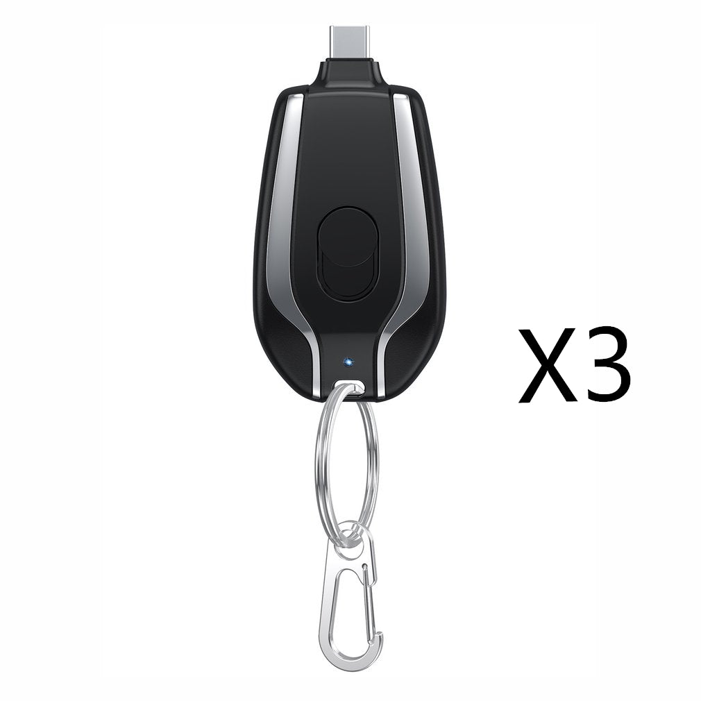 Mini Power Emergency Keychain Charger With Type-C and for iPhone users