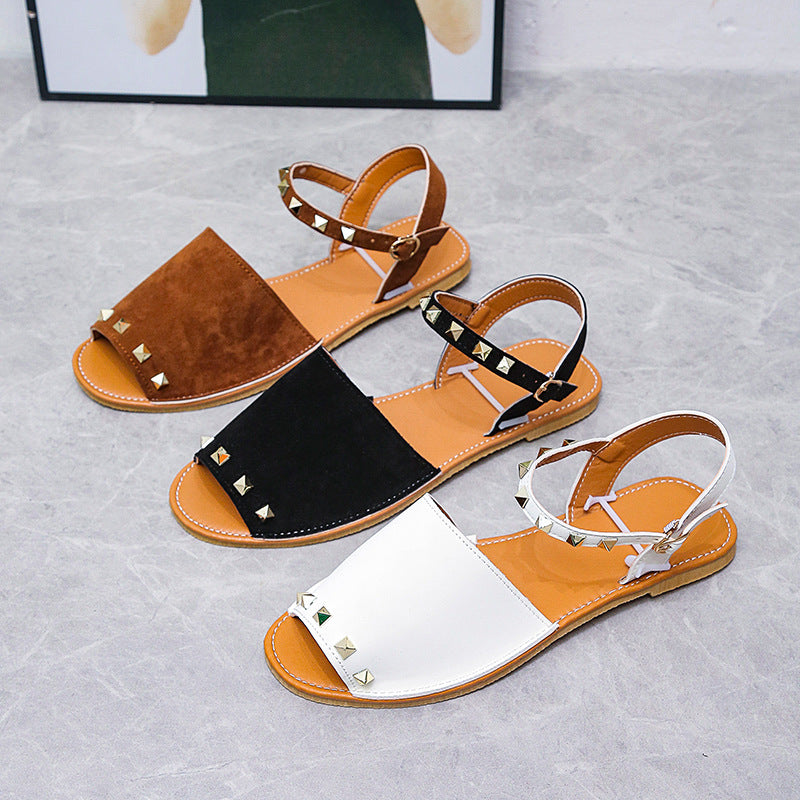 Rivet Sandals For Women Flat Beach Shoes